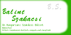 balint szakacsi business card