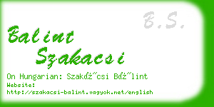 balint szakacsi business card